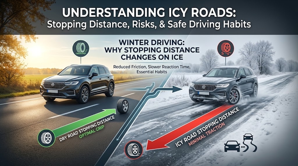 How Much Can Stopping Distance Increase in Icy Conditions